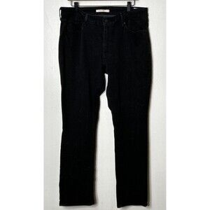 Levi’s Signature Mid Rise Skinny Womens 16 Black Stretch Denim Jeans 33x30